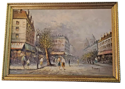 Beautiful Caroline Burnett Original, Signed, Framed, X Large! Parisian Scene - Image 1 of 4