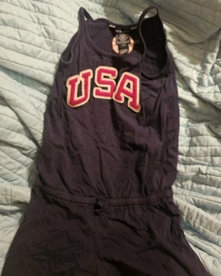 Niñas Niños Unisex Ralph Lauren Olímpico 2012 Azul Marino Mameluco Corto Talla 7 Pequeño Foto 1 de 4