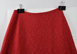 St. John Sz 4 Vibrant Red White Speckles Knit A Line Skirt Side Zipper US Career - Picture 1 of 13