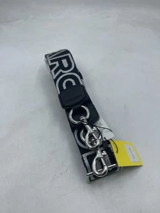 Marc Jacobs The Outline Logo Webbing Shoulder Strap Black/Silver - Picture 1 of 9