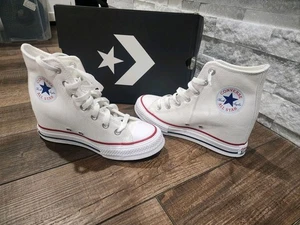 Converse Women's 6.5 Wedge Platform Sneakers Hi Top White CTAS A11908C - Picture 1 of 8