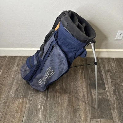 Ping Hoofer Vintage Blue & Tan Golf Carry Stand Bag/4-Divider/Aztech Straps - Image 1 of 4