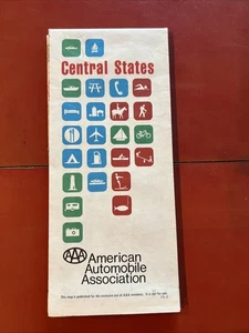 American Automobile Association Central States map 1975 Measures 36" x 27” - Picture 1 of 5