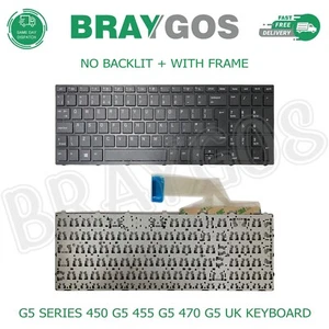 For HP ProBook G5 Series 450 G5 455 G5 470 G5 UK Layout Laptop Keyboard + Frame - Picture 1 of 3