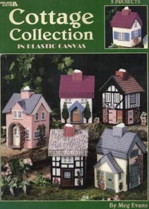 OOP!!! COTTAGE COLLECTION IN PLASTIC CANVAS 5 PROJECTS - Picture 1 of 2