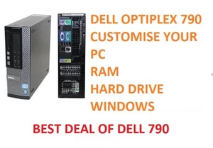 FAST DELL OPTIPLEX 790 COMPUTER DESKTOP PC CUSTOMISE RAM HDD PROCESSOR WINDOWS - Picture 1 of 5