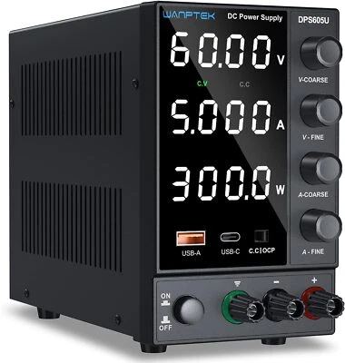 Labor DC Netzteil Einstellbar 60V 5A Präzision Werkbank Netzgerät Stabilisiert - Bild 1 von 4