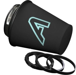 AP Filtech Universal Foam Cone Air Filter 3 Reducing Rings 63-89mm BROKEN A BIT - Picture 1 of 6