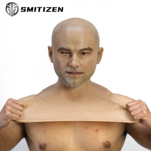 SMITIZEN Realistic Silicone Disguise Human Skin Male Mask Lifelike Adult Masken - Picture 1 of 14