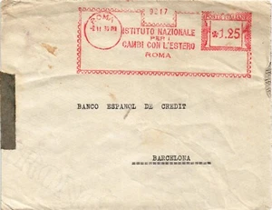 Italy 1939 censored cover from Roma to Barcelona mechanichal franking (986) - Bild 1 von 2