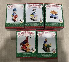 Hallmark 1998 Merry Miniatures Mickey Express Disney Christmas Train Set of 5