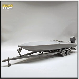 Tuff 25 Race boat & trailer kit With Mercury 1/24 scale Diorama model 3D boat - Picture 1 of 28