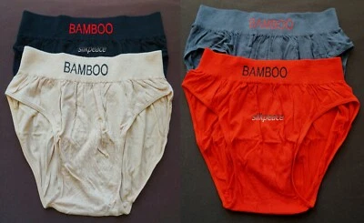 4 Women SEAMLESS BAMBOO Viscose Briefs Panties UNDERWEAR Full Coverage M 32 34 6 - Image 1 of 2
