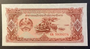 3 Laos (2) 20 Kip (1) 10 Kip Uncirculated Banknote Foreign Currency - Picture 1 of 4