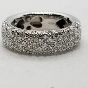 Ladies 18 kt white gold diamond band - Picture 1 of 4