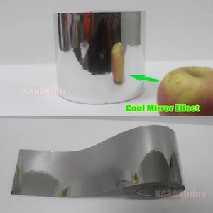 4" x 20FT - Christmas Decors Strips Silver Mirror Chrome Vinyl Wrap Car Sticker - Picture 1 of 5