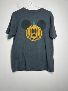 Disney Parks T-Shirt Kids Sz XL Grey Mickey Mouse Distressed Logo Halloween - Picture 1 of 7
