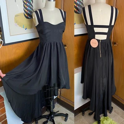 Nuevo con etiquetas Maxi Vestido Keepsake the Label Negro Alto Bajo XS 2 Say You Will Foto 1 de 4