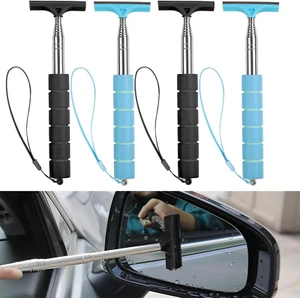4Pcs Car Side Mirror Squeegee, Retractable Car Rearview Mirror Wiper Mini Car Mi - Picture 1 of 7