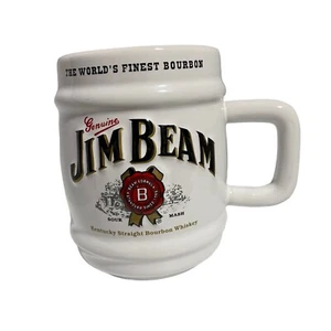 Jim Beam Ceramic Mug Barrel Style Handle Mancave Breweriana Bourbon Whiskey - Picture 1 of 7