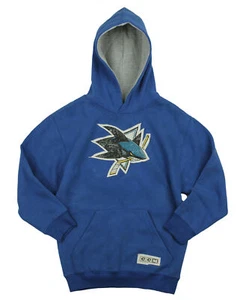 Reebok NHL Youth San Jose Shark VINTAGE Style Pullover Hoodie, Blue - Picture 1 of 3