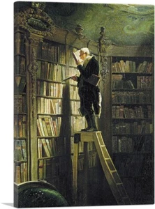 ARTCANVAS The Bookworm Canvas Art Print by Carl Spitzweg - Picture 1 of 11