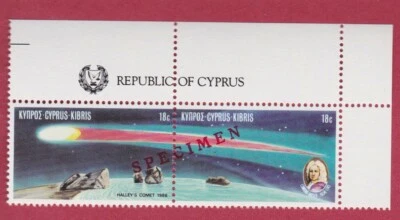 R* CYPRUS SPECIMEN 2 V. MNH* 1986 HALLEY'S COMET Mi nr. 662-663 #5720 - Image 1 of 2