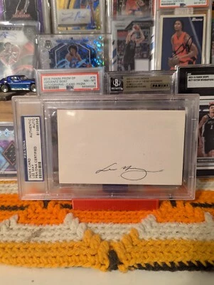 LEE MAY HAND SIGNED AUTO Index Card SIGNATURE SLABBED PSA/DNA Certified  - Image 1 of 2