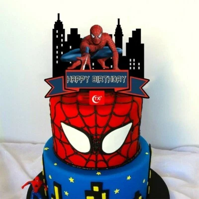 Spiderman Cake Topper Acrylic Spiderman Cake Topper Birthday Cake Decoration - image 1 of 2