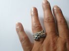 trio of solid silver rings, wear alone or set, size 55/56