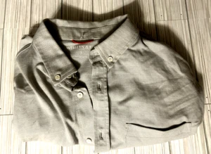 Western Rise Shirt Mens Large Gray Wool Blend Button Up Outdoors Long Sleeve - Picture 1 of 7