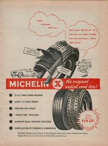 1964 Michelin X Tires 3 Layers of Cords More Mileage High Speed Vintage PRINT AD