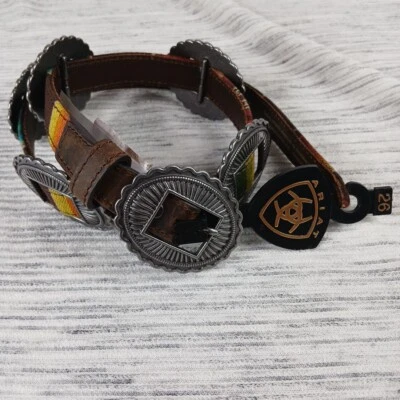 Cinturón Ariat Western Mujer Talla 26 Ovalado Plateado Conchos Multicolor A1306997 Foto 1 de 4
