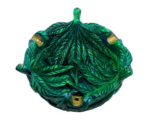 Hojas de cenicero quemador soporte para incienso accesorios para fumar decoración de hojas de cannabis - Imagen 1 de 6