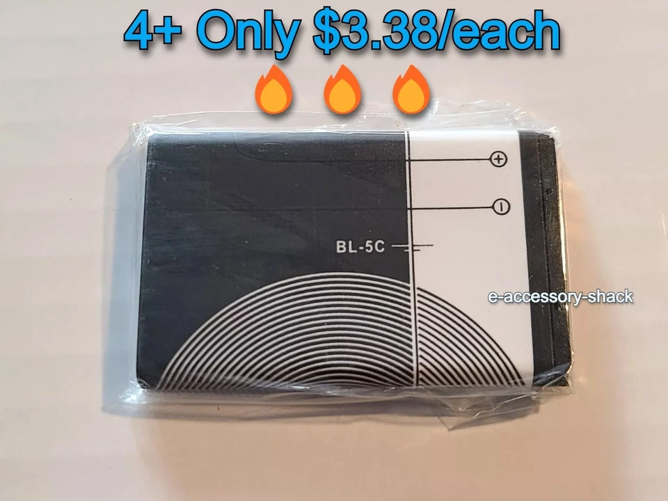 Batería OEM Especificación 3.7v 1020mAh Para BL-5C Original Nokia 2118 6086 6108 6205 6555 Foto 1 de 4