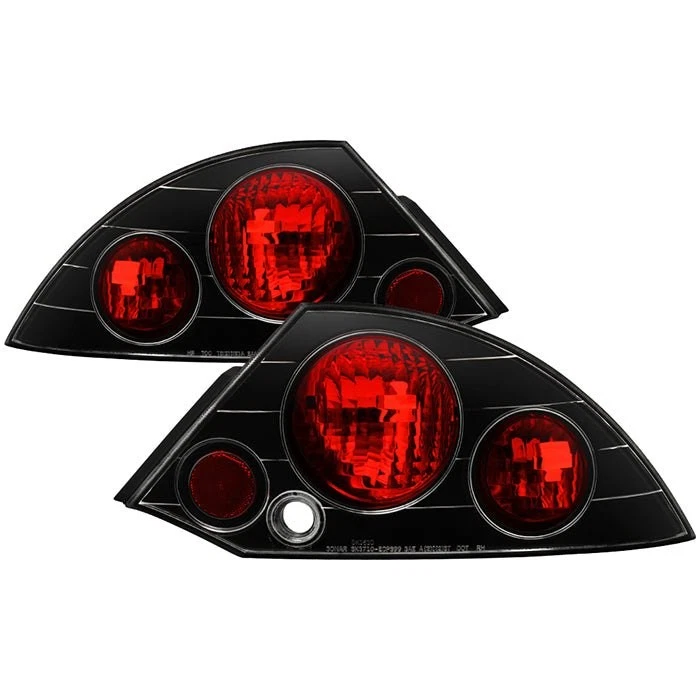 For Mitsubishi Eclipse 00-02 Driver & Passenger Side Black/Red Euro Tail Lights Foto 1 de 4