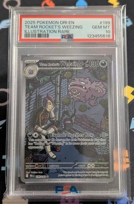 Pokemon Team Rockets Weezing Illustration Rare Destined Rivals 199/182 PSA 10 - Image 1 of 2