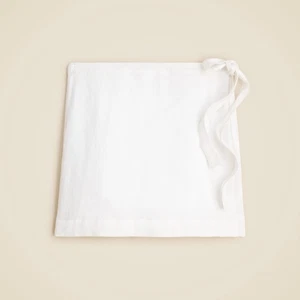 NWT!! J. CREW Wrap Skirt Linen Solid White Mini Tie Waist Preppy Lined Size 4 - Picture 1 of 14