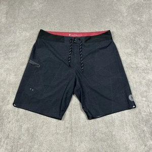 Pantalones Cortos de Tabla de Surf Roark Revival para Hombres 38 x 10 Negros Abstractos Nadar Playa Elásticos - Imagen 1 de 7