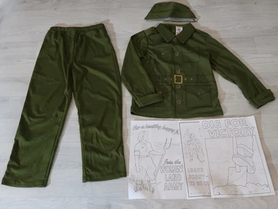 Rubíes Oficial Primera Guerra Mundial Soldado Niños Edad 7-8 Niños Ejército Vestido Elegante Disfraz Foto 1 de 4