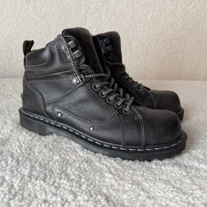 Dr. Martens DIEGO Men's Black Leather Work Boots Size 10 US / 9 UK / 43 EU - Picture 1 of 11