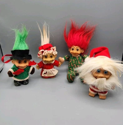 Lote de 4 trolls de colección de los años 90.  Temática navideña. 3 Russ 1 TNT Foto 1 de 4