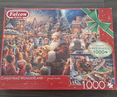 Falcon Deluxe Christmas Wonderland Jigsaw Puzzles (2 x 1000 Pieces) - Image 1 of 3