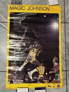 Magic Johnson LA Los Angeles Lakers 1984 22x34 Starline Poster Noren Trotman - Bild 1 von 4