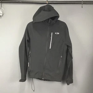 Champion Jacket Mens Large Black Hooded Softshell Full Zip Windbreaker Coat - Picture 1 of 11