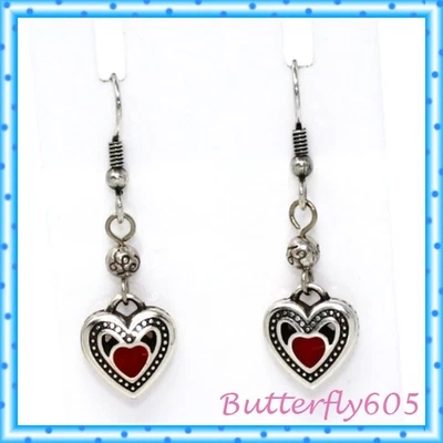 Brighton Full House Red Heart Retired French Wire Earrings - Image 1 of 4