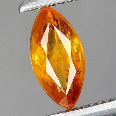 0.57ct 6.9x3.3mm Marquise Natural Orange Sapphire Gemstone Songea, Tanzania - Image 1 of 4