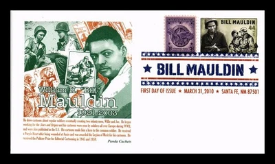 DR JIM STAMPS US COVER BILL MAULDIN WWII CARTOONIST FDC COMBO PANDA CACHET - Image 1 of 2