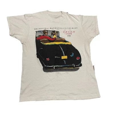 Camiseta De Colección OMD Crush Tour 1985 Blanca Nueva Ola Años 80 Auténtica Banda de Rock Camiseta Foto 1 de 4