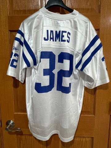 NFL Reebok On Field Edgerrin James Men's M Indianapolis Colts White Jersey NWOT Cover